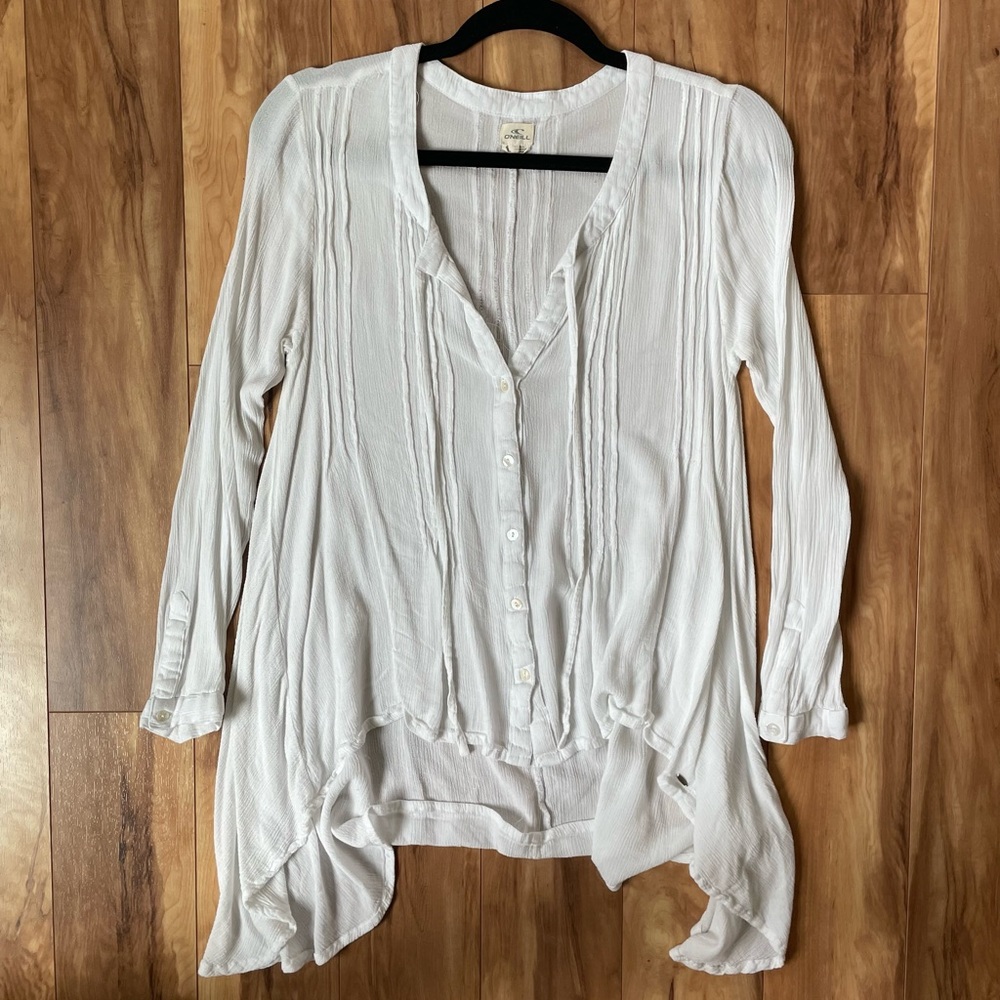 Oneill White Button Down Tunic